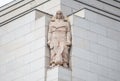 The Air Force Officer sculpture in his a Sidcot flying suit , flying helmet with goggles at Anzac war memorial.